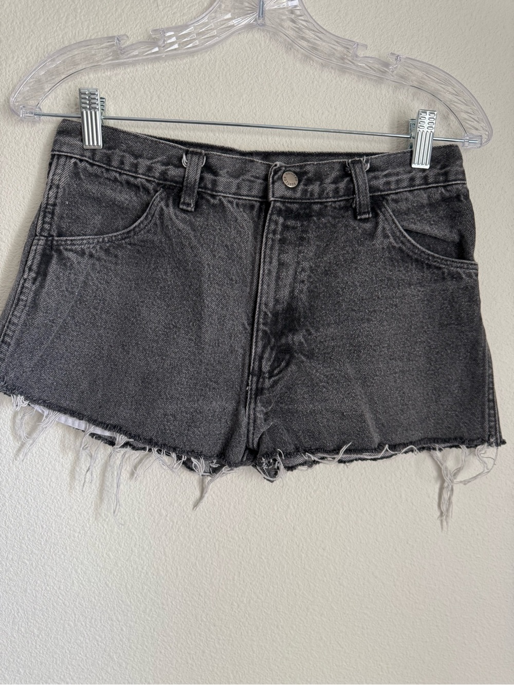 Vintage Rustler High-Rise Black Denim Cutoff Shorts